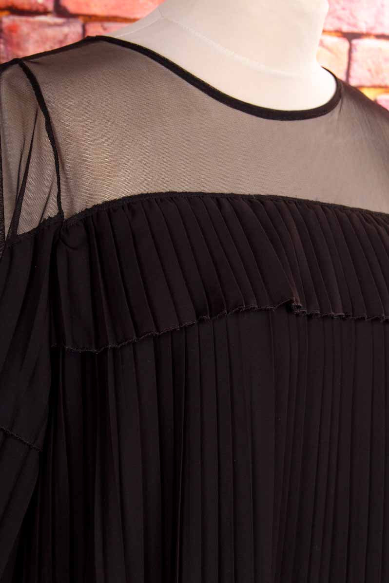 Plissee Top schwarz