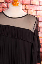 Plissee Top schwarz