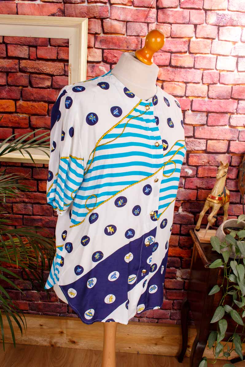 maritimes 90s Top Viskose