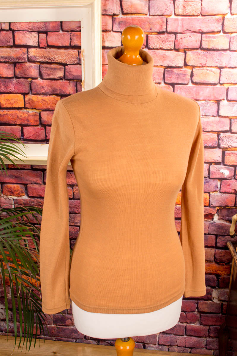70s Rollkragen Pulli beige
