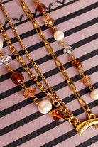Mehrreihiges Armband gold Perlen