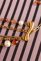 Mehrreihiges Armband gold Perlen