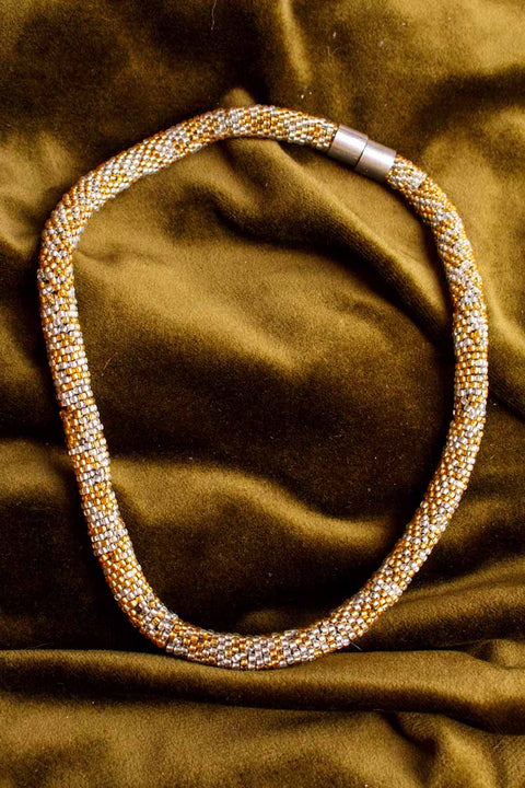 Häkel Perlenketten gold silber