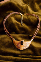 80s Boho Ledercollier Hornlook