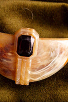 80s Boho Ledercollier Hornlook