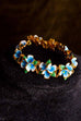 Emaille Blumen Armband babyblau