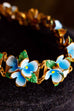 Emaille Blumen Armband babyblau
