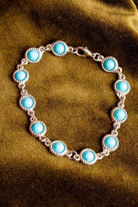 Boho Armband silber türkis