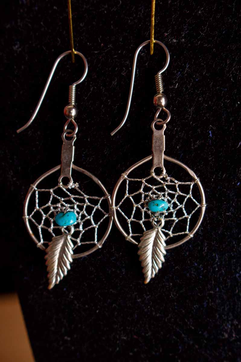 Boho Kette + Ohrhänger silber türkis
