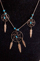 Boho Kette + Ohrhänger silber türkis