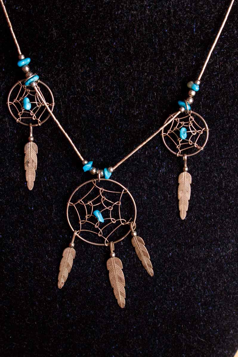 Boho Kette + Ohrhänger silber türkis