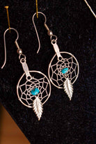 Boho Kette + Ohrhänger silber türkis
