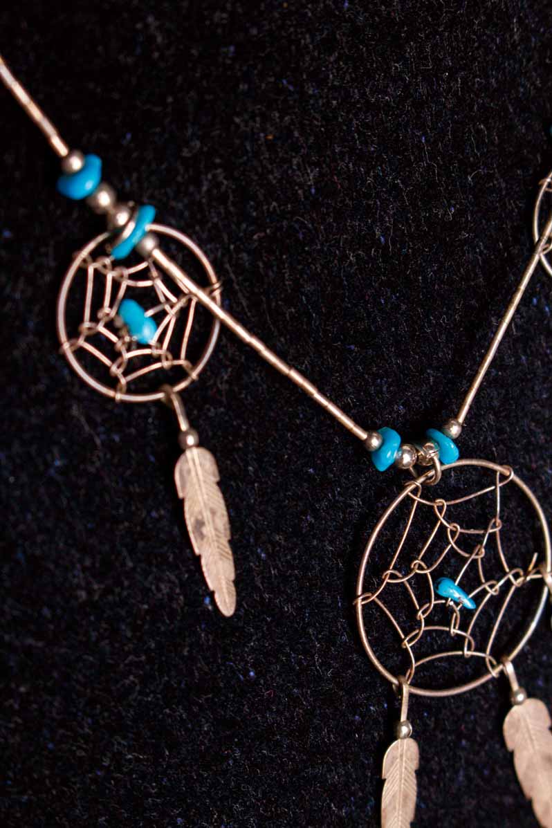 Boho Kette + Ohrhänger silber türkis