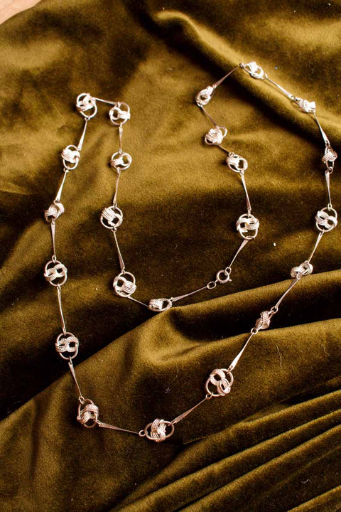 Boho Kette silber Knoten