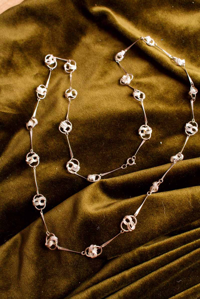 Boho Kette silber Knoten