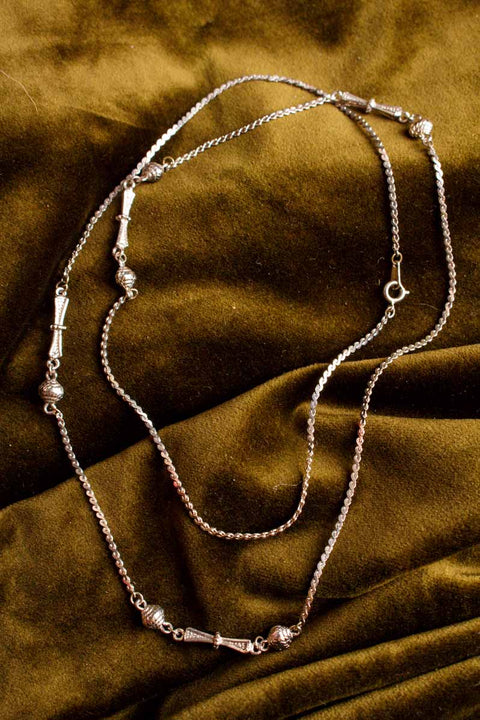lange Boho Kette silber