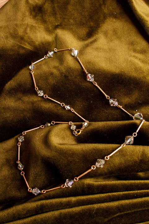 Boho Kette gold Kristalle