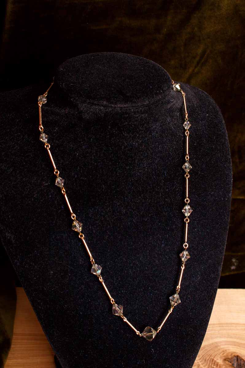 Boho Kette gold Kristalle