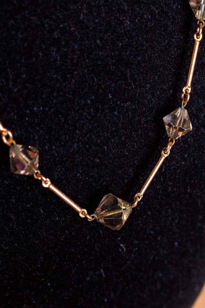 Boho Kette gold Kristalle