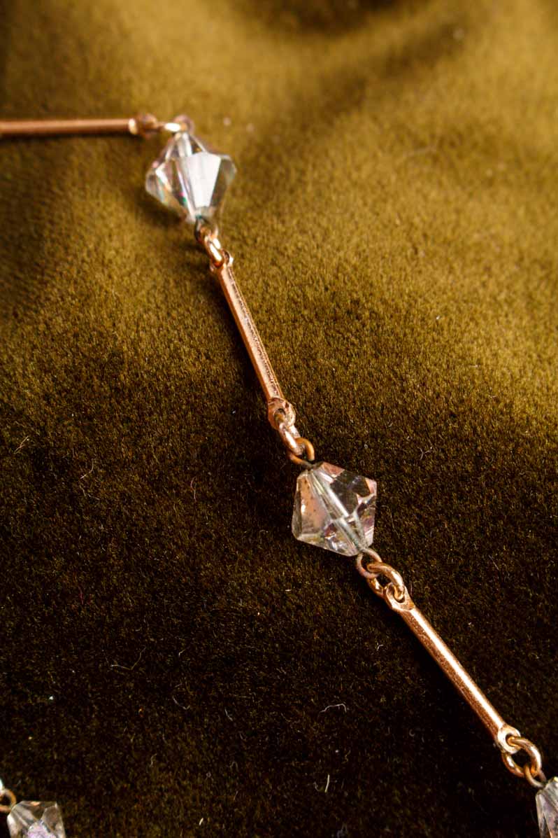 Boho Kette gold Kristalle