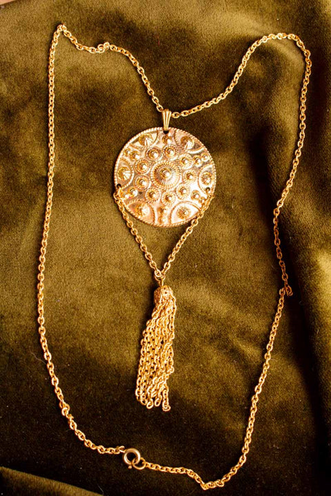 Disco Ethno Kette gold Quaste