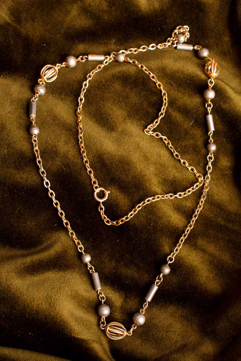 Vintage 70s Kette gold+silber