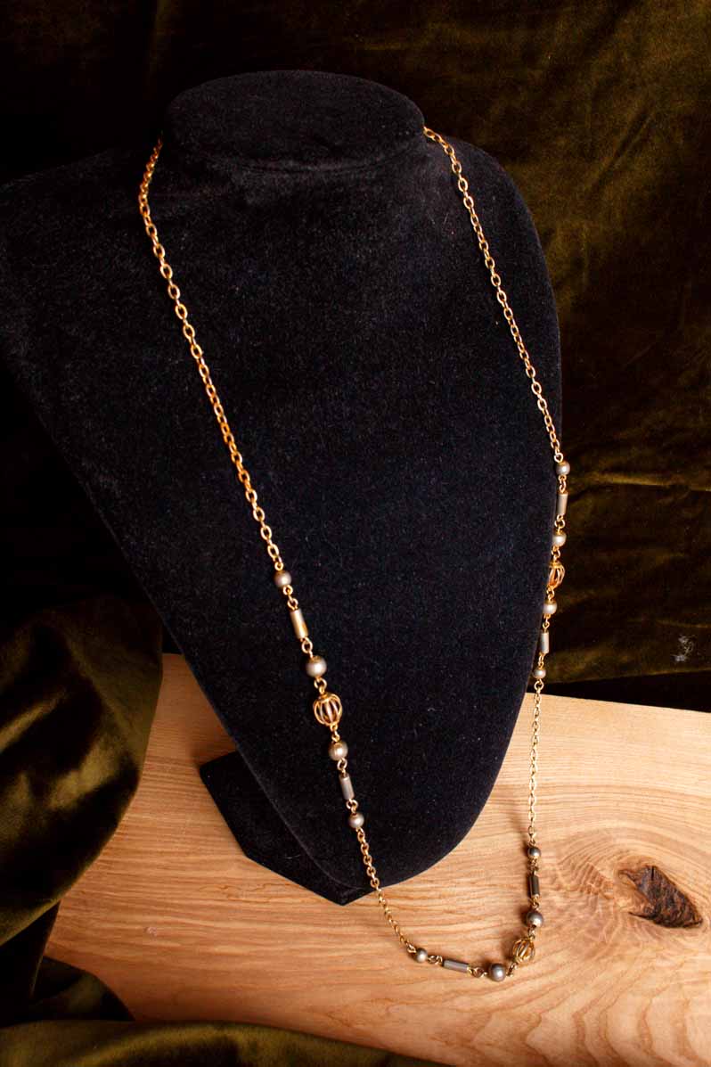 Vintage 70s Kette gold+silber