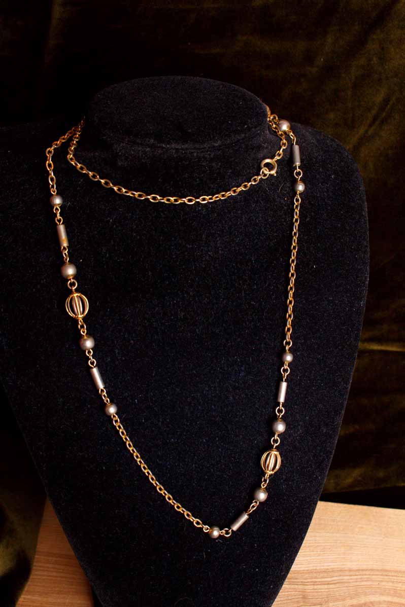 Vintage 70s Kette gold+silber