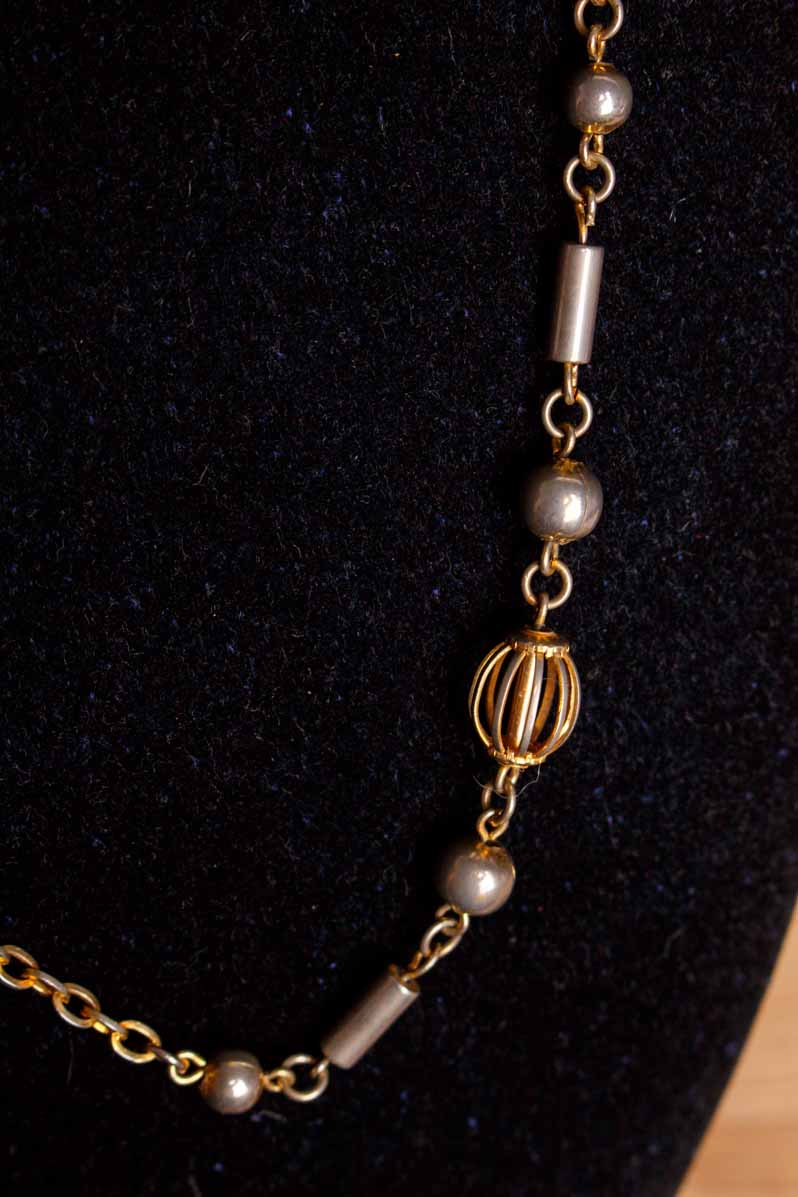 Vintage 70s Kette gold+silber