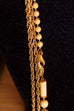 goldene Kette mit Perlen 3-reihig