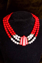 Statement Collier rot weiß