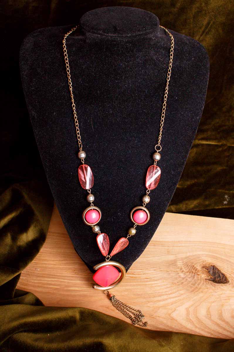 Statement Kette silber pink