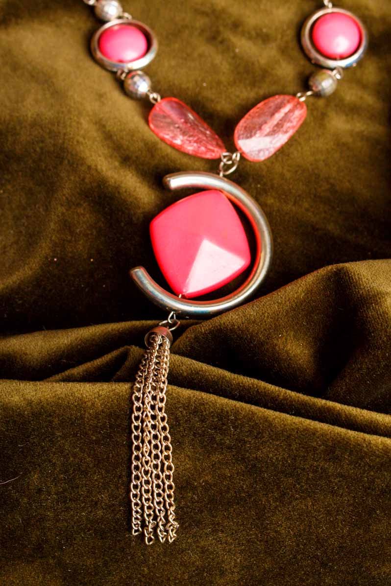 Statement Kette silber pink