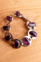 Brutalist 70s Armband silber Amethyst