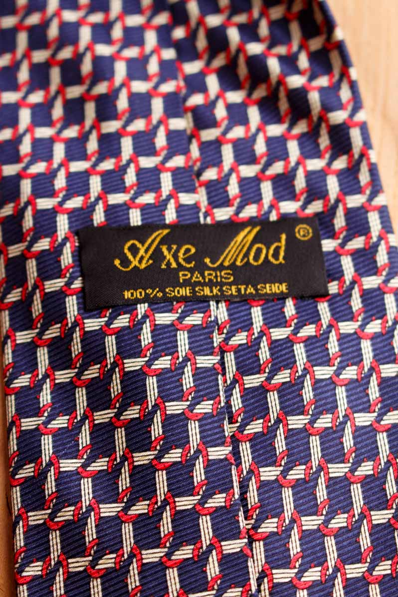 Krawatte blau rot beige Seide
