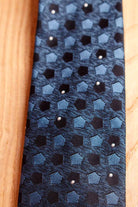60s Rockabilly Schlips blau Rauten