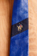 80s Leder Schlips blau