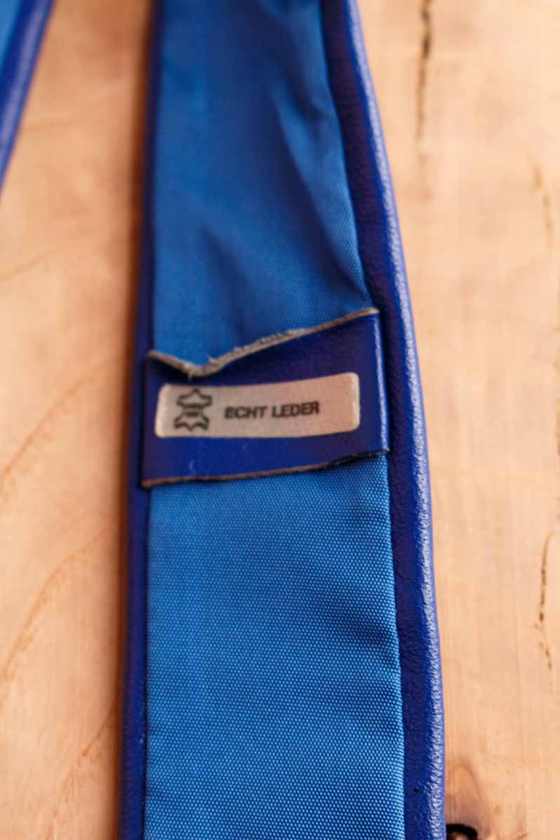 80s Leder Schlips blau