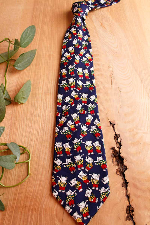 Vintage Schlips Elefanten