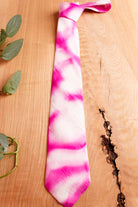 Damen Krawatte pink weiß Seide