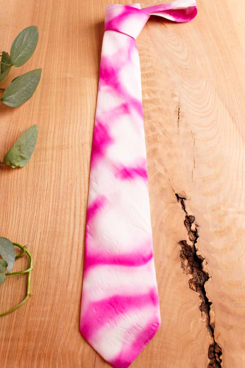 Damen Krawatte pink weiß Seide