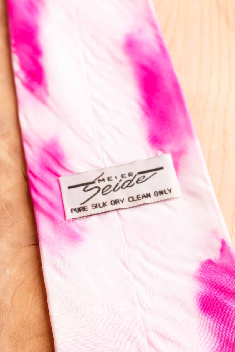 Damen Krawatte pink weiß Seide