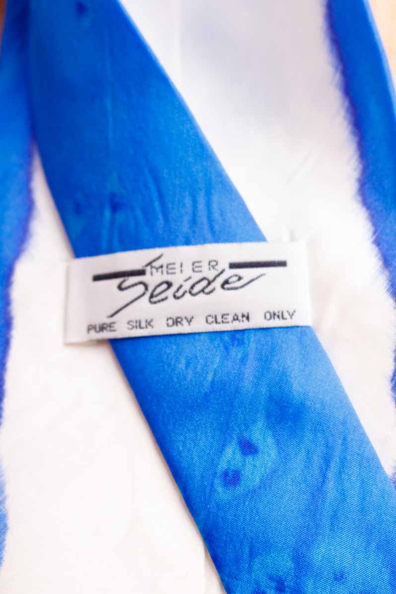 Damen Krawatte blau Seide Ente