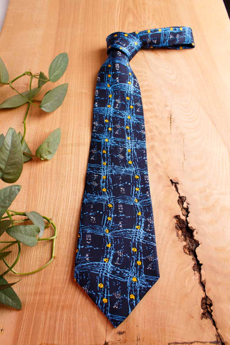 Vintage Krawatte blau Seide