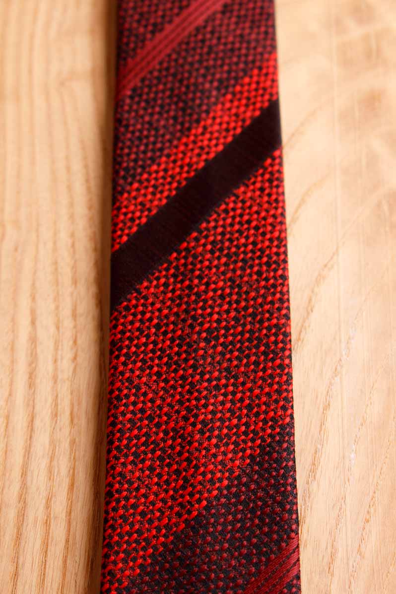 60s Krawatte rot Streifen