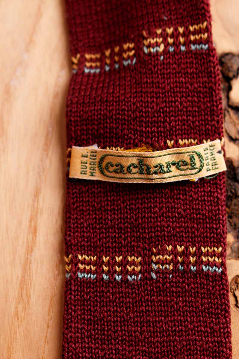 60s CACHAREL Strick Krawatte rot