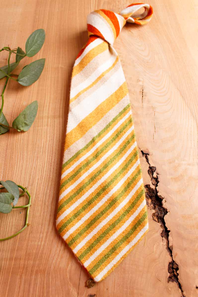 Wolle Krawatte orange Streifen