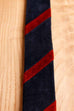 Krawatte blau rot Velours Leder