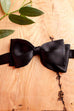 große Satin Fliege schwarz
