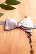 Vintage Fliege silber Satin